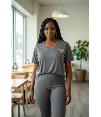 ΣΓΡ SALE! SGR Sigma Gamma Rho Gray Pant Set Oversized Top w/Side Slits (SM) (SP26)