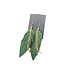 W GreenLeather/Gold Leaf Earrings