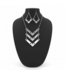 W Metal Chevron Necklace earring set
