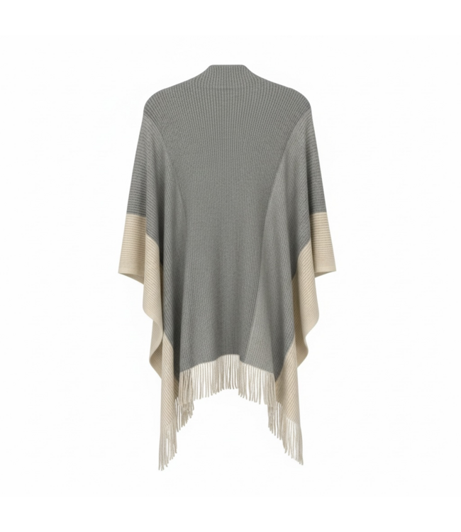 W Gray and Cream Poncho