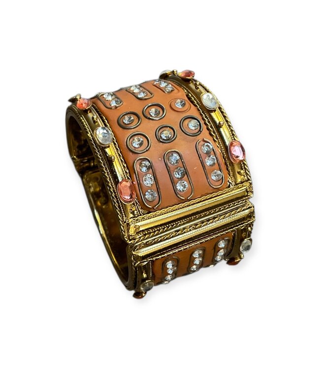W Orange Studded Cuff