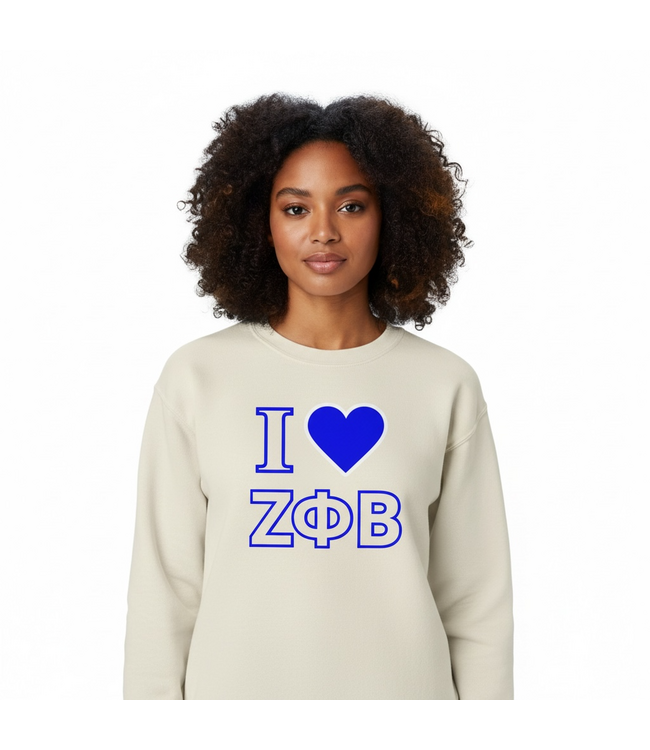 ΖΦΒ NEW! ZPB Zeta I Love ZPB Cream Sweatshirt(SP26)