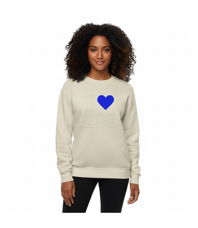 ΖΦΒ NEW! ZPB Zeta I Love ZPB Cream Sweatshirt(SP26)