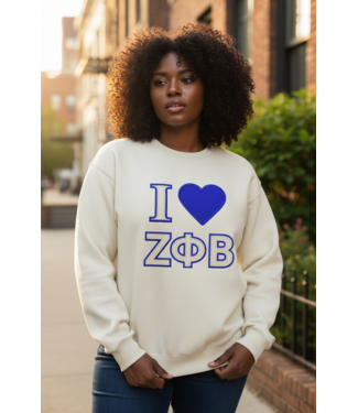 ΖΦΒ NEW! ZPB Zeta I Love ZPB Cream Sweatshirt(Plus)(SP26)