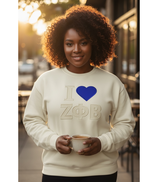 ΖΦΒ NEW! ZPB Zeta I Love ZPB Cream Sweatshirt(Plus)(SP26)