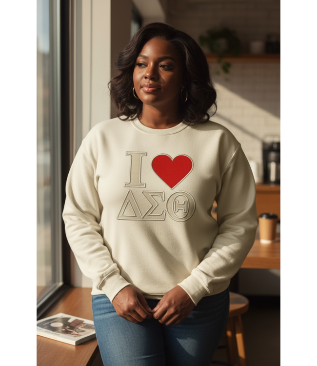 ΔΣΘ NEW! DST Delta I Love DST Cream Sweatshirt (Plus) (SP26)
