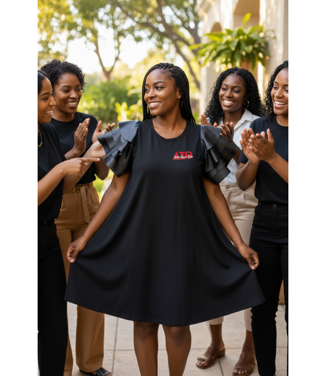 ΔΣΘ DST Black Butterfly Swing Dress w/Pockets (FA25)