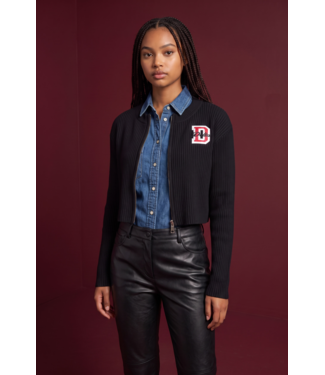 ΔΣΘ NEW! DST D Black Zip Up Crop Sweater (FA26)