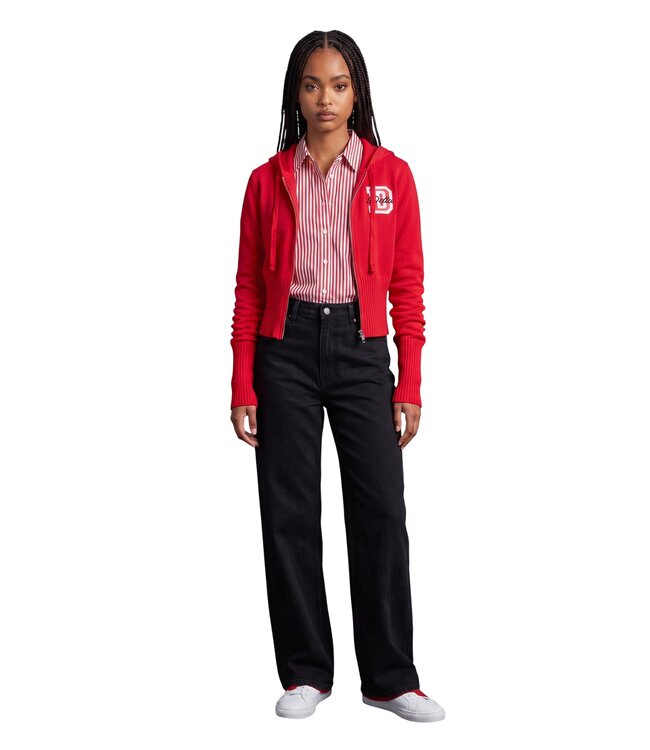 ΔΣΘ NEW! DST D Red Zip Up Hoodie Sweater (FA26)