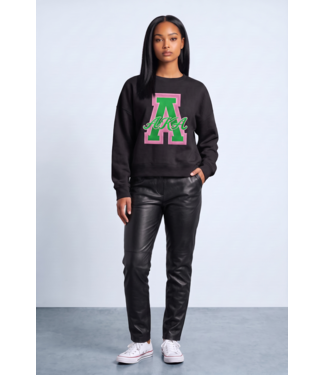 ΑΚΑ NEW! AKA Black Crop Modal "A" AKA Sweatshirt (FA26)