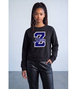 ΖΦΒ NEW! ZPB Black Crop Modal "Z" Zeta Sweatshirt (FA26)