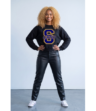 ΣΓΡ NEW! SGR Black Crop Modal "S" GRHO Sweatshirt