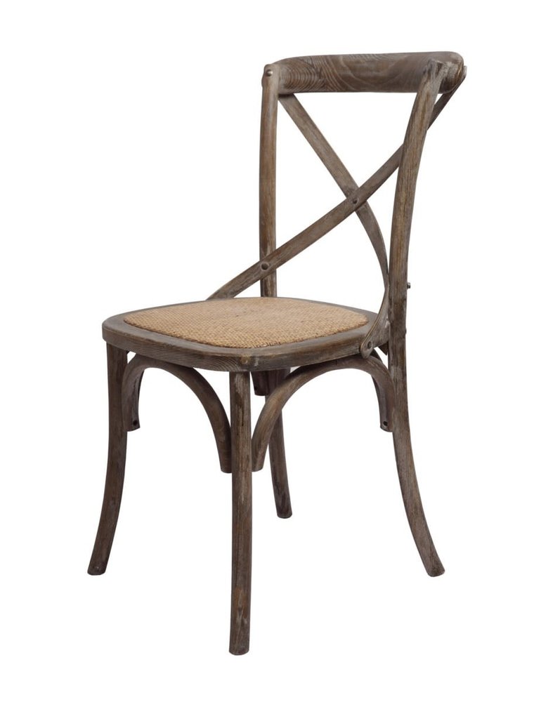 Brody Brody X-Back Side Chair (Brown Wash), 17.7" x 20.9" x 34.6", Seat 19H