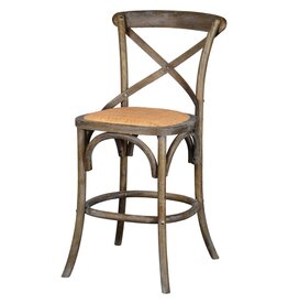 Bennett Bennett X-Back Stool 24'' (Brown Wash), 20" x 21" x 38.5", Seat 24H