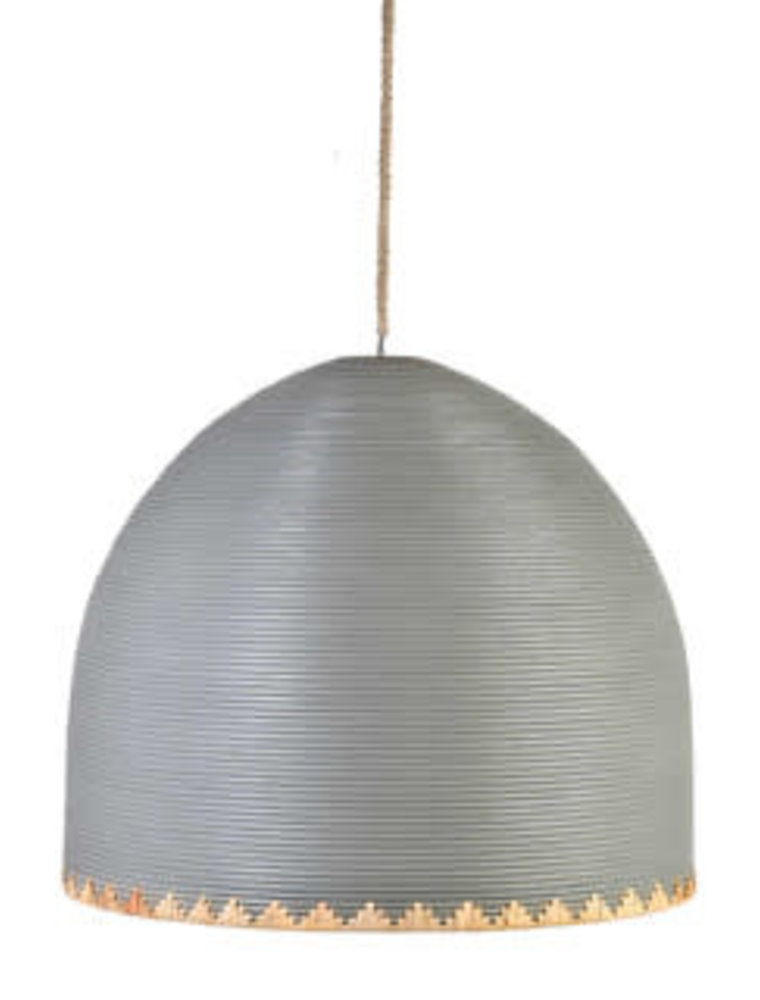 Maya 35" Maya Rattan Dome Chandelier - Grey