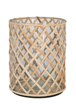 Recycled Glass Rattan Wrapped Vase/Hurricane