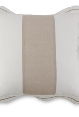 Square White Linen with Tan Stripe