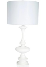 Barnes Barnes White Gesso Lamp with White Linen Shade