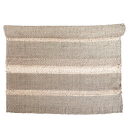 Seagrass Hand-Woven Seagrass and Corn Husk Rug with Stripes