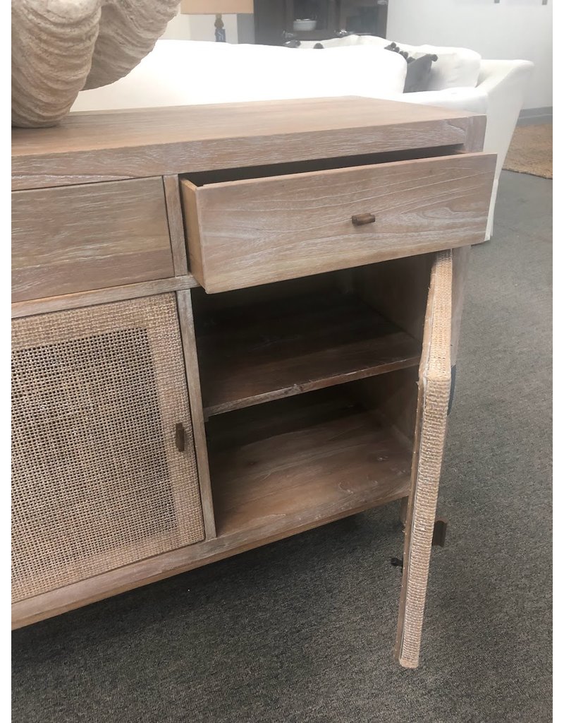 Britton Britton Sideboard with Woven Door Panels, Grey Wash