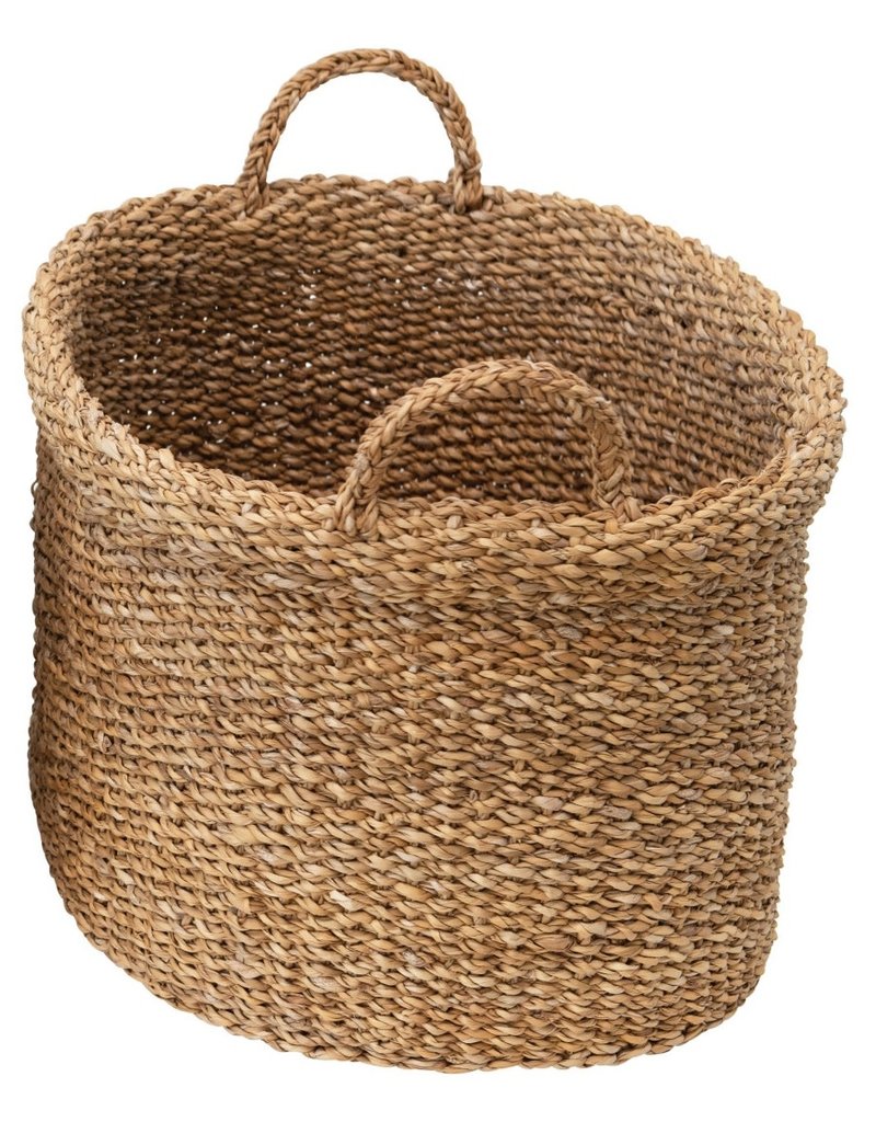 Small Hand-Woven Basket with Handles