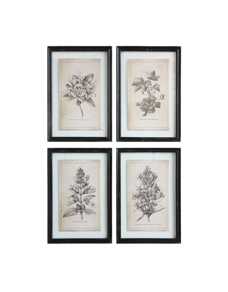 Framed Wall Decor with Floral Image