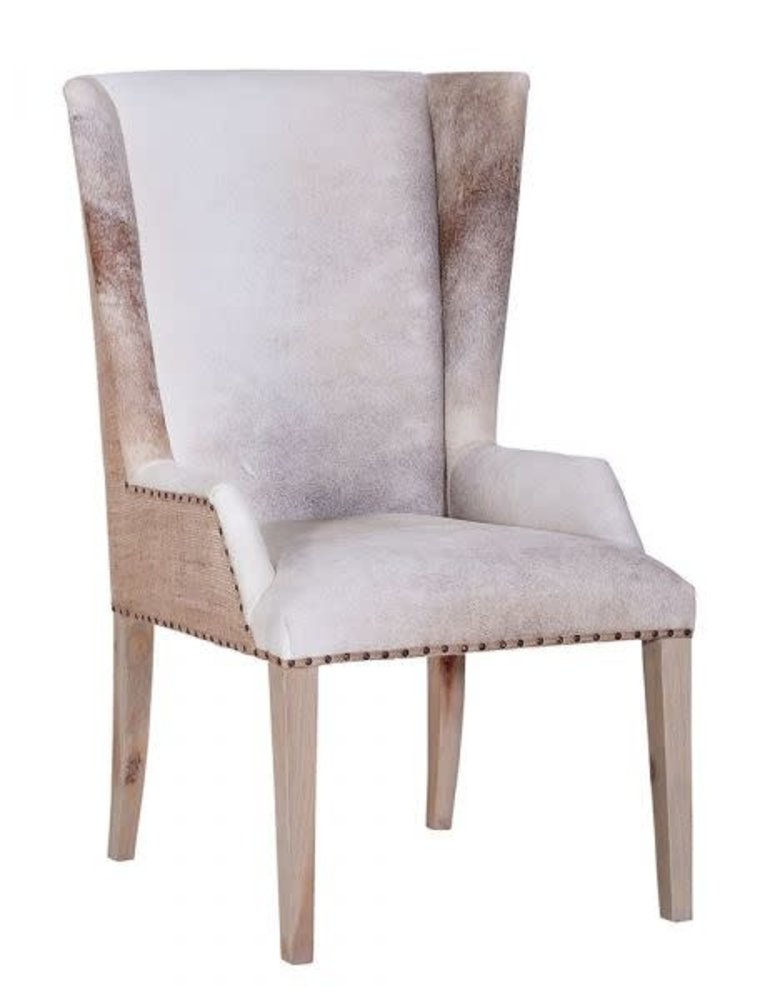 Willem Willem Easy Chair, Mahogany Wood & Hair on Hide