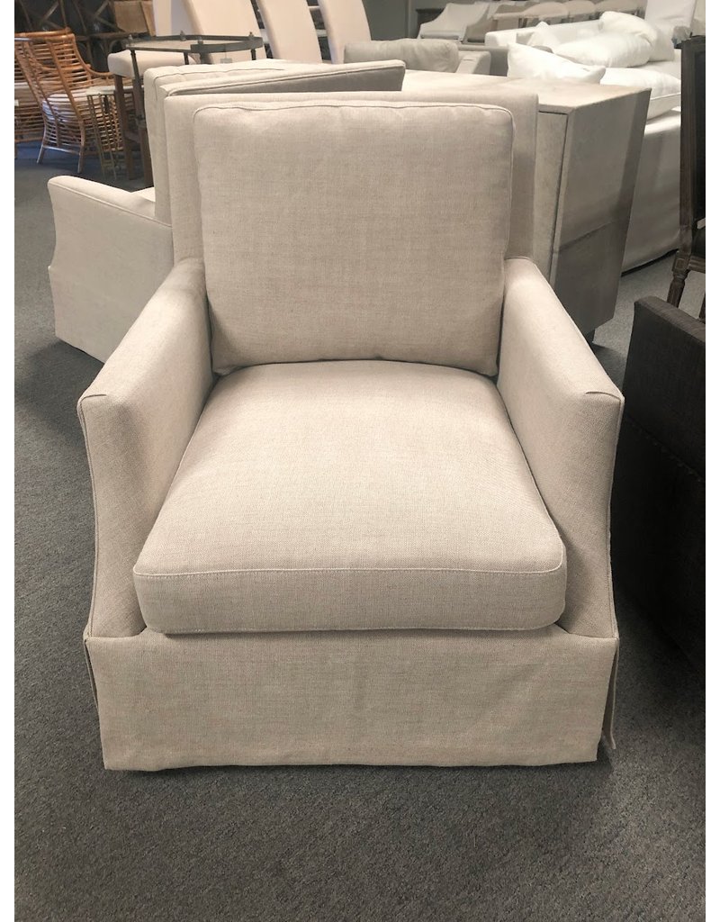 Leigh Leigh Swivel Chair, Linen KW, 33.5" W x 37.5" D x 39" H