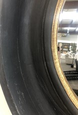 Winchester Winchester 35" Round Wooden Mirror, Aged Black and Gold