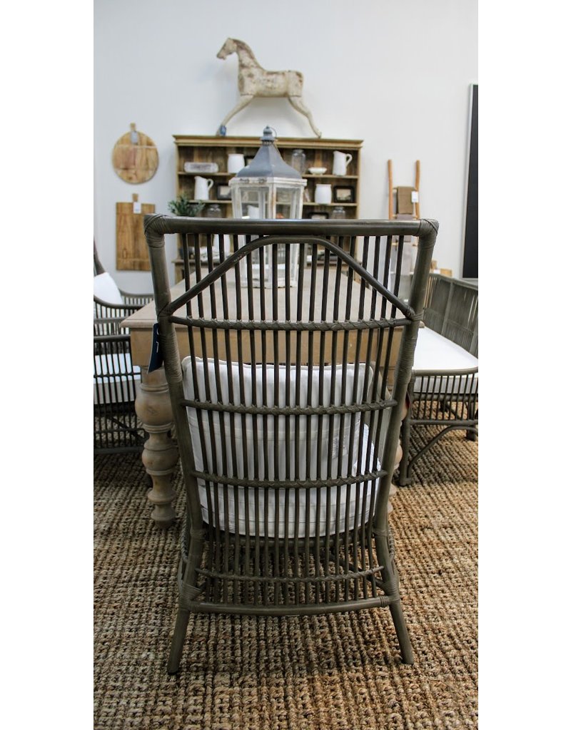 Winston Rattan High Back Arm Chair Grey Styron & Hughes Interiors