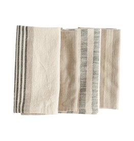 Woven Cotton Stripped Napkins (Set of 4)