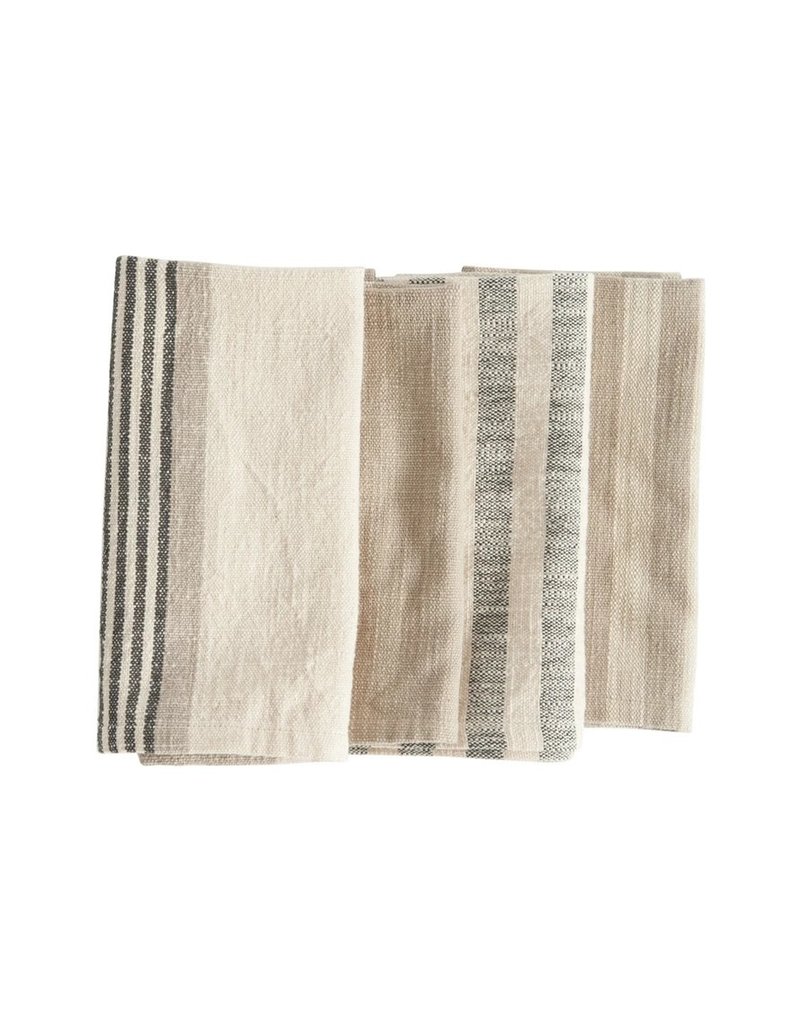 Woven Cotton Stripped Napkins (Set of 4)