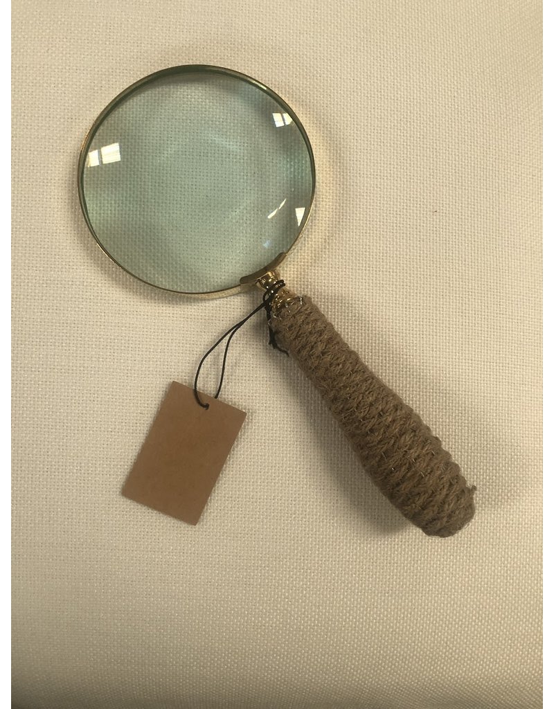 Brass Magnifying Glass w/Jute Wrapped Handle