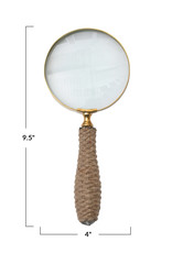 Brass Magnifying Glass w/Jute Wrapped Handle