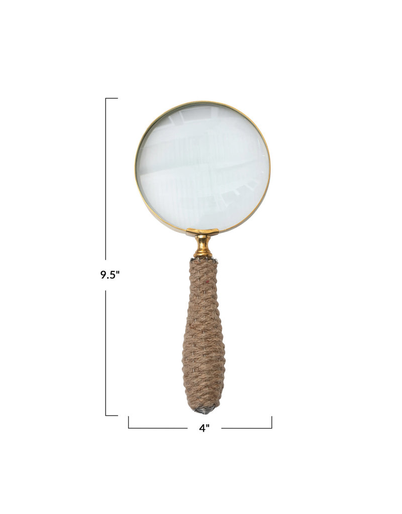 Brass Magnifying Glass w/Jute Wrapped Handle