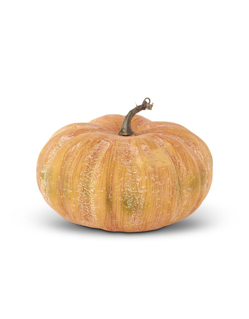 Pumpkin 9.5" Orange & Green Pumpkin w/Yellow Speckles