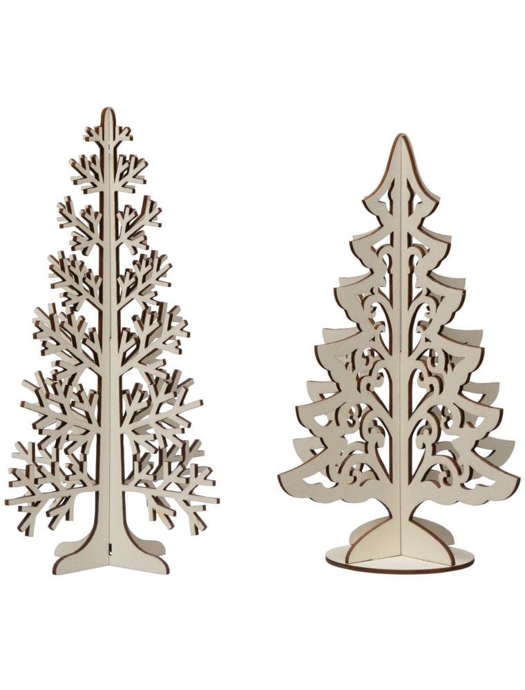 Twinkle Large Wood Interlocking Laser Cut Tree, 2 Styles, EACH