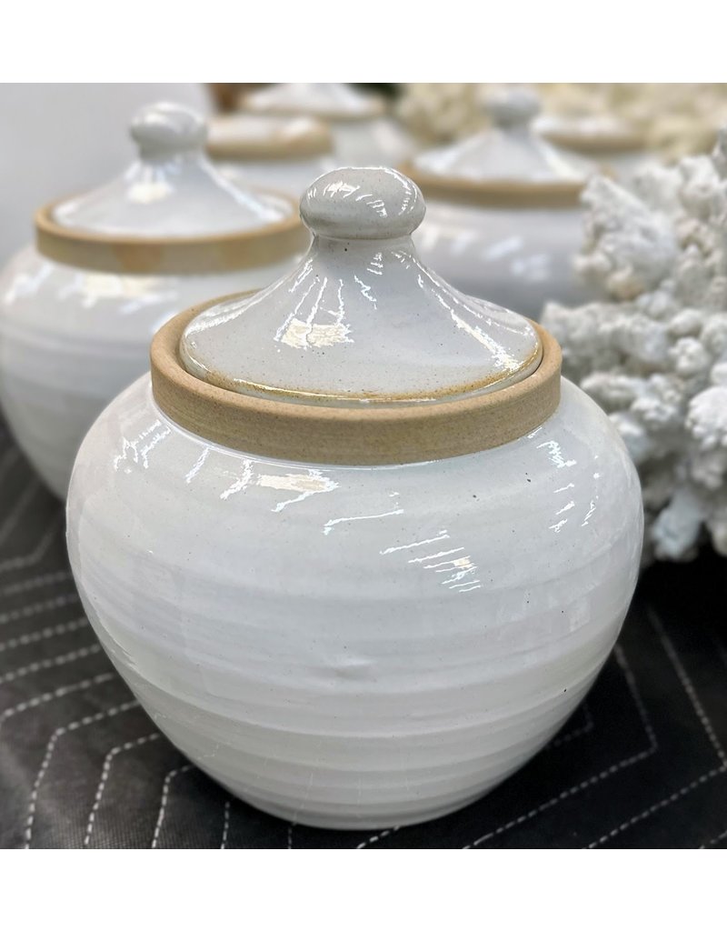 White Jar with Lid