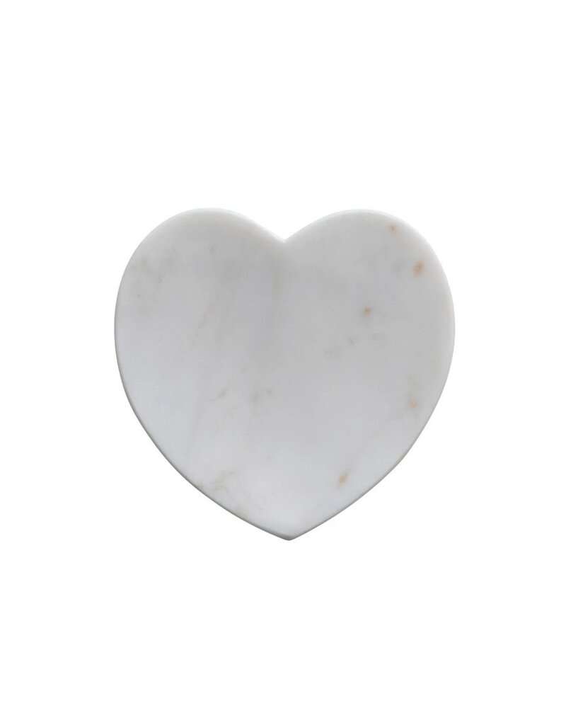 Daily Routines Marble Heart Shaped Dish, White