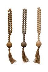 Await Wood Beads w/ Jute Rope Tassel, 3 Colors (EACH)