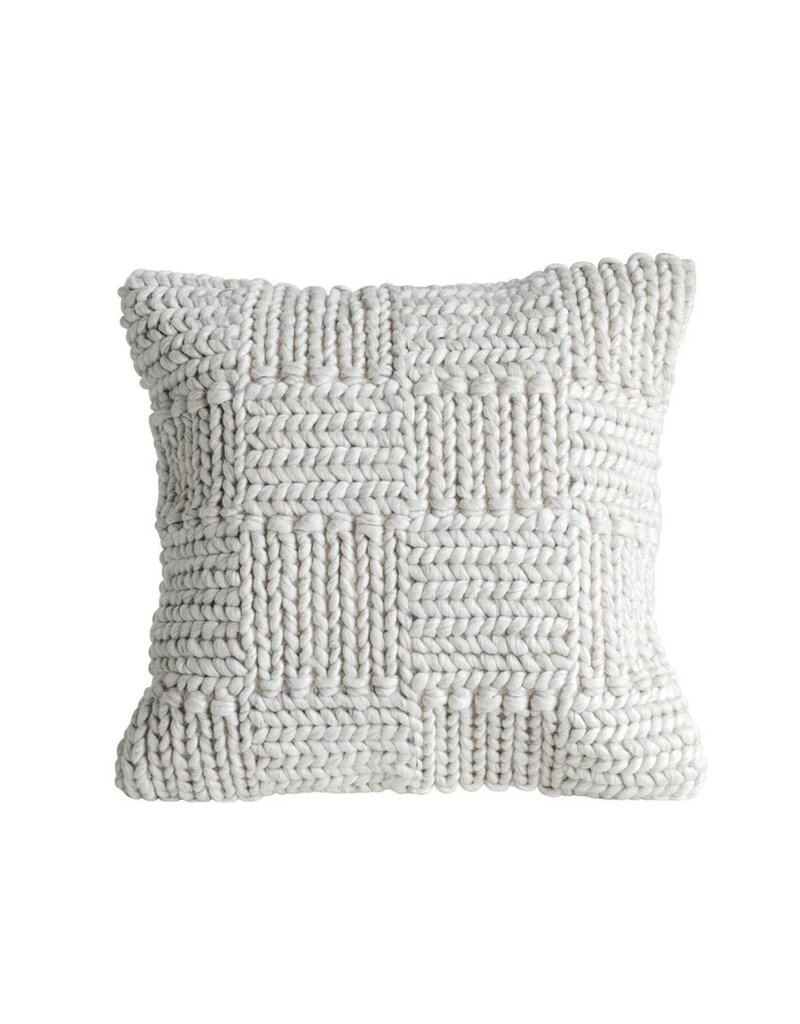 Sanctuary 20" Knit Wool Pillow - Down Fill, Cream