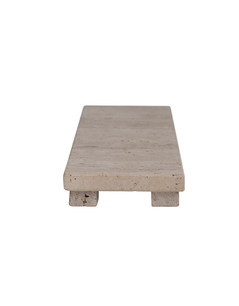 Await Travertine Footed Serving Board - Beige