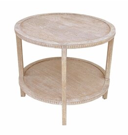 Taylor Taylor 28" Round Side Table, White Wash
