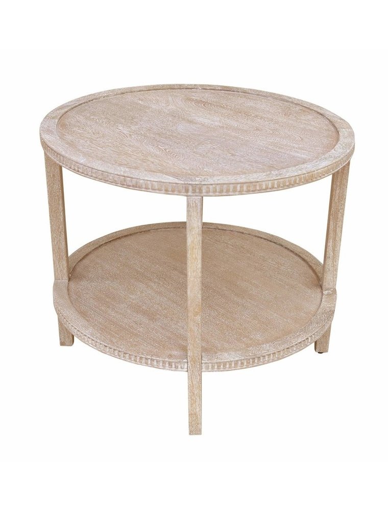 Taylor Taylor 28" Round Side Table, White Wash