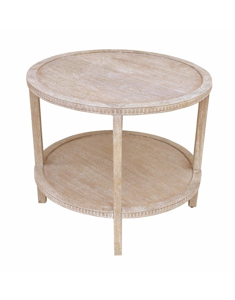 Taylor Taylor 28" Round Side Table, White Wash
