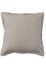 abode Woven Linen & Cotton Pillow w/Flanged Edge - Down