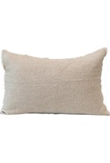 Natural Cotton Linen Blend Lumbar Pillow w/ Down