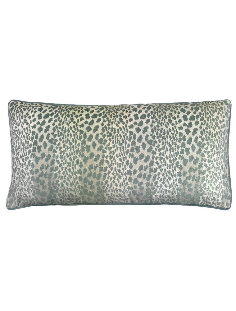 Signature Pillow Meow Aqua Velvet 18 x 36 w/Cupcake Flange