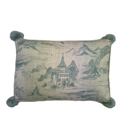 Signature Pillow Naping Mineral 16 x 24 w/Pom