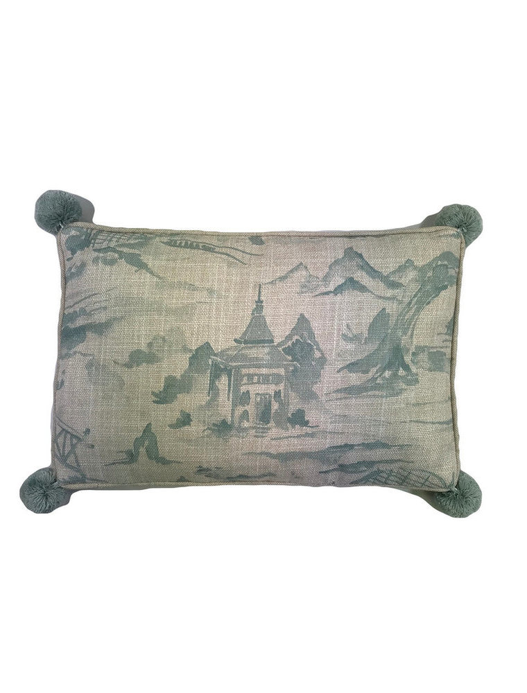 Signature Pillow Naping Mineral 16 x 24 w/Pom